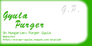 gyula purger business card